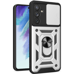 Bodycell Armor Slide - Ανθεκτική Θήκη Samsung Galaxy A54 με Κάλυμμα για την Κάμερα & Μεταλλικό Ring Holder - Silver (5206015019432)