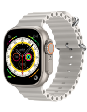 Riversong Smartwatch Motive 8 Ultra - Light Gray / Orange Strap (SW808G)