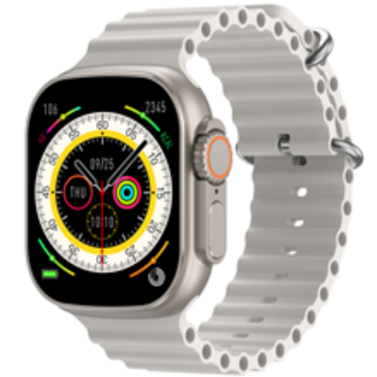Riversong Smartwatch Motive 8 Ultra - Light Gray / Orange Strap (SW808G)