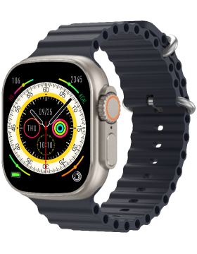 Riversong Smartwatch Motive 8 Ultra - Midnight Black / Orange Strap (SW808B)