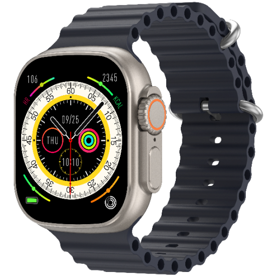Riversong Smartwatch Motive 8 Ultra - Midnight Black / Orange Strap (SW808B)