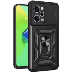 Bodycell Armor Slide - Ανθεκτική Θήκη Xiaomi Redmi Note 12 Pro 5G / Poco X5 Pro με Κάλυμμα για την Κάμερα & Μεταλλικό Ring Holder - Black (5206015020506)