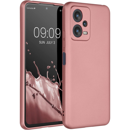 KWmobile Θήκη Σιλικόνης Xiaomi Redmi Note 12 5G / Poco X5 με Πλαίσιο Κάμερας - Metallic Rose Gold (60888.31)