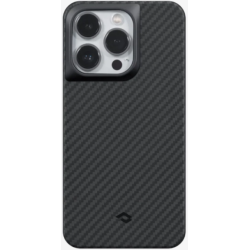 Pitaka MagEZ Case Pro 3 - Ανθεκτική MagSafe Θήκη Aramid Fiber Body με TPU - Apple iPhone 14 Pro Max - 1.6mm - 1500D - Black / Grey / Twill (KI1401PMP)
