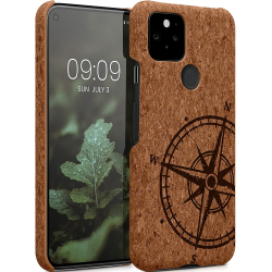 KWmobile Σκληρή Θήκη Google Pixel 5 - Light Brown Cork / Navigational Compass (60974.01)