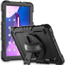 Tech-Protect Ανθεκτική Θήκη Solid 360 με Λαβή / Backstand / Ζώνη Μεταφοράς - Lenovo Tab M10 3rd Gen 10.1" TB-328 - Black (9490713934067)