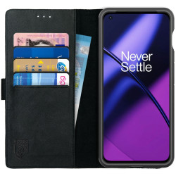 Rosso Deluxe Δερμάτινη Θήκη Πορτοφόλι OnePlus 11 - Black (8719246384035)