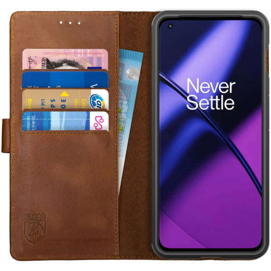 Rosso Deluxe Δερμάτινη Θήκη Πορτοφόλι OnePlus 11 - Brown (8719246384028)
