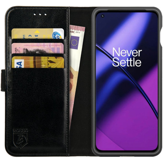 Rosso Element PU Θήκη Πορτοφόλι OnePlus 11 - Black (8719246384585)