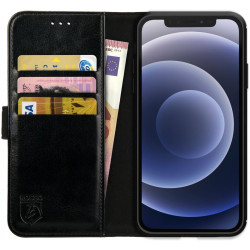 Rosso Element PU Θήκη Πορτοφόλι Apple iPhone 12 - Black (8719246252310)