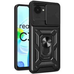 Bodycell Armor Slide - Ανθεκτική Θήκη Realme C30 με Κάλυμμα για την Κάμερα & Μεταλλικό Ring Holder - Black (5206015018763)