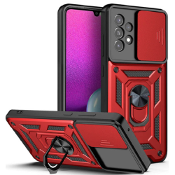 Bodycell Armor Slide - Ανθεκτική Θήκη Samsung Galaxy A23 με Κάλυμμα για την Κάμερα & Μεταλλικό Ring Holder - Red (5206015003820)