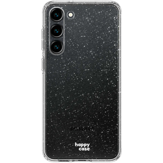 HappyCase Διάφανη Θήκη Σιλικόνης Samsung Galaxy S23 - Glitter Print (8719246382529)