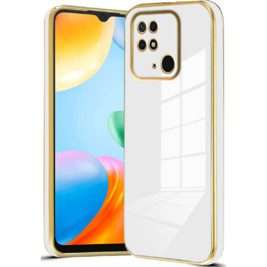 Bodycell Gold Plated - Θήκη Σιλικόνης Xiaomi Redmi 10C - White (5206015070266)