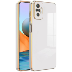 Bodycell Gold Plated - Θήκη Σιλικόνης Xiaomi Redmi Note 10 Pro - White (5206015069963)