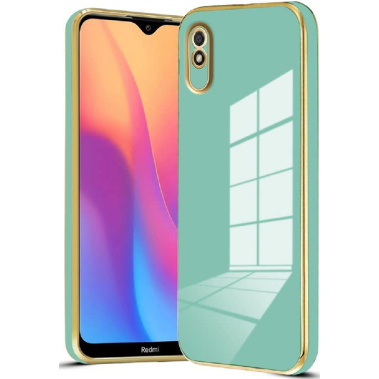 Bodycell Gold Plated - Θήκη Σιλικόνης Xiaomi Redmi 9A / 9AT / 9i - Mint Green (5206015070280)