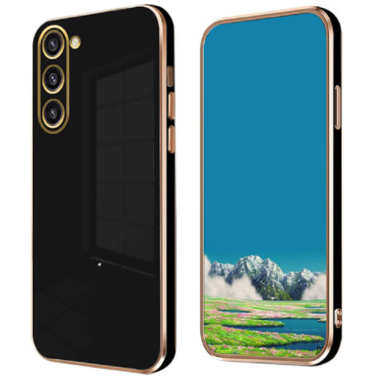 Bodycell Gold Plated - Θήκη Σιλικόνης Samsung Galaxy S23 - Black (5206015069734)