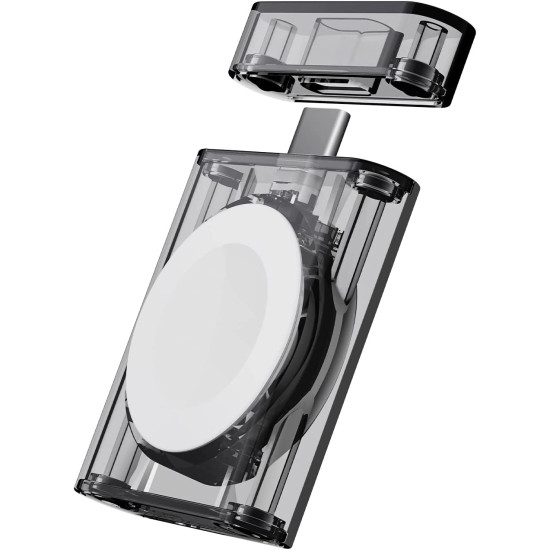 Pitaka Power Dongle - Μαγνητικός Φορτιστής Type-C για Apple Watch Ultra2/Ultra1/SE/10/9/8/7/6/5/4/3 - 5W - Translucent Grey (PD1001)