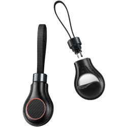 Pitaka Pita!Tag for Cable - Premium Θήκη / Μπρελόκ Apple AirTag 2 / 1 από Aramid Fiber / Vegan Δέρμα & Καλώδιο Type-C σε Lightning - 19cm - 3A - Black / Orange (PTCA2001)