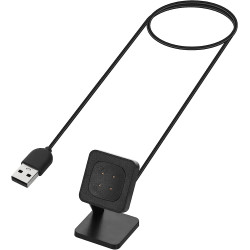 KW Καλώδιο Φόρτισης USB με Βάση Στήριξης  - Fitbit Versa 4 / Sense 2 / Versa 3 / Sense - 100cm - Black (60920.01)