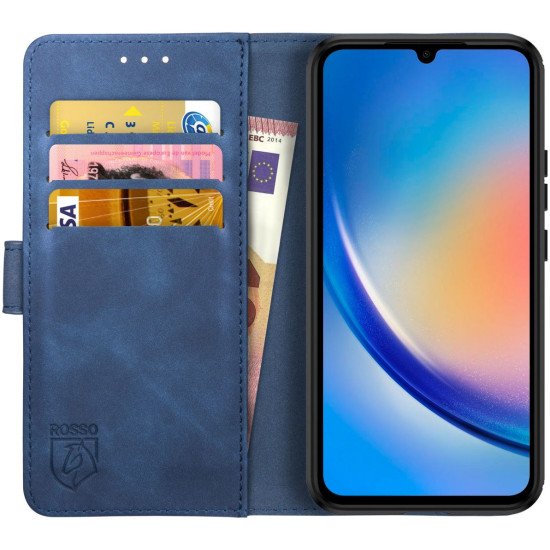Rosso Element PU Θήκη Πορτοφόλι Samsung Galaxy A34 - Blue (8719246377051)
