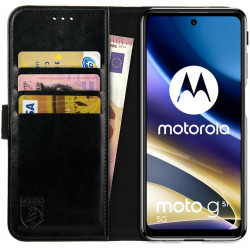 Rosso Element PU Θήκη Πορτοφόλι Motorola Moto G51 5G - Black (8719246353550)