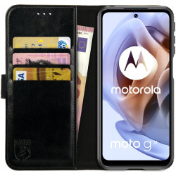 Rosso Element PU Θήκη Πορτοφόλι Motorola Moto G41 / G31 - Black (8719246353543)