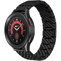 Pitaka Carbon Fiber Watch Band - Λουράκι από Ανθρακονήματα & Ανοξείδωτο Ατσάλι - Samsung Galaxy Watch 6 / 6 Classic / 5 / 5 Pro / Watch 4 / Classic 4 (47/46/45/43/44/42/40mm) - Modern (GWB1001)