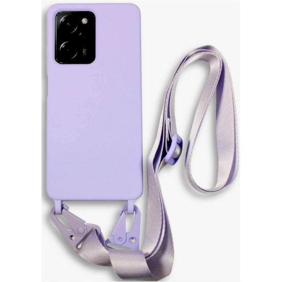 Bodycell Θήκη Σιλικόνης με Λουράκι Λαιμού - Xiaomi Redmi Note 12 Pro 5G / Poco X5 Pro - Violet (5206015024061)