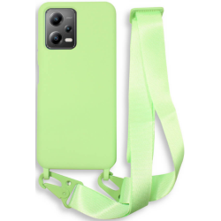 Bodycell Θήκη Σιλικόνης με Λουράκι Λαιμού - Xiaomi Redmi Note 12 5G / Poco X5 - Green (5206015023637)