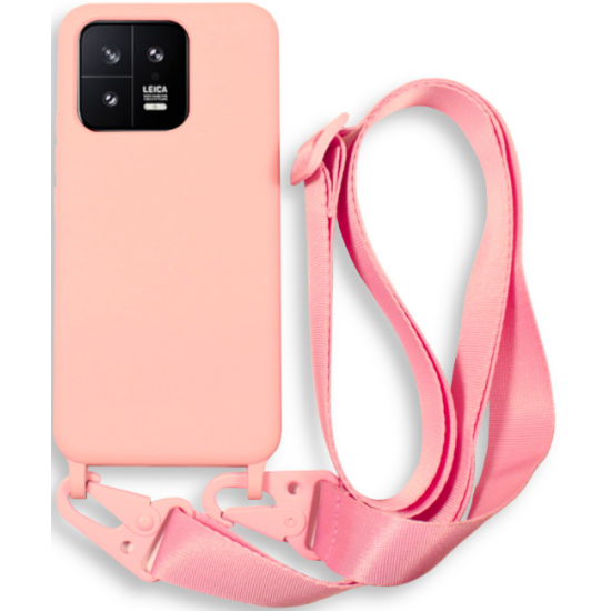 Bodycell Θήκη Σιλικόνης με Λουράκι Λαιμού - Xiaomi 13 Pro - Pink (5206015023507)
