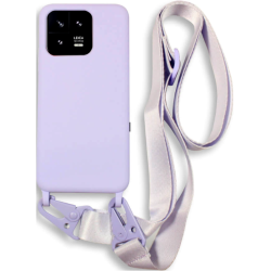 Bodycell Θήκη Σιλικόνης με Λουράκι Λαιμού - Xiaomi 13 - Violet (5206015023187)