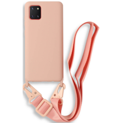 Bodycell Θήκη Σιλικόνης με Λουράκι Λαιμού - Samsung Galaxy Note 10 Lite - Pink (5206015001734)
