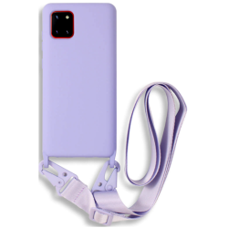 Bodycell Θήκη Σιλικόνης με Λουράκι Λαιμού - Samsung Galaxy Note 10 Lite - Violet (5206015001758)