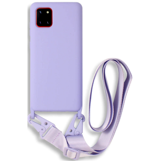 Bodycell Θήκη Σιλικόνης με Λουράκι Λαιμού - Samsung Galaxy Note 10 Lite - Violet (5206015001758)