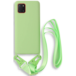 Bodycell Θήκη Σιλικόνης με Λουράκι Λαιμού - Samsung Galaxy Note 10 Lite - Green (5206015001727)