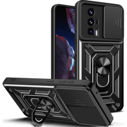 Bodycell Armor Slide - Ανθεκτική Θήκη Xiaomi Poco F5 Pro με Κάλυμμα για την Κάμερα & Μεταλλικό Ring Holder - Black (5206015022593)