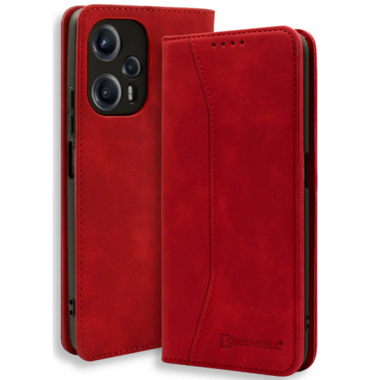 Bodycell Θήκη - Πορτοφόλι Xiaomi Poco F5 - Red (5206015021718)