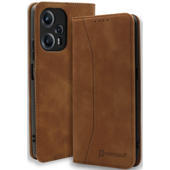Bodycell Θήκη - Πορτοφόλι Xiaomi Poco F5 - Brown (5206015021701)