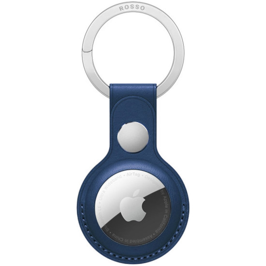 Rosso Element PU Θήκη / Μπρελόκ Apple AirTag 2 / 1 - Blue (8719246384066)