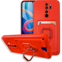 Bodycell Multifunction - Ανθεκτική Θήκη Xiaomi Redmi Note 8 Pro με Λουράκι Λαιμού / Ring Holder / Υποδοχή Κάρτας - Red (5206015013324)