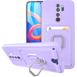Bodycell Multifunction - Ανθεκτική Θήκη Xiaomi Redmi Note 8 Pro με Λουράκι Λαιμού / Ring Holder / Υποδοχή Κάρτας - Purple (5206015013317)