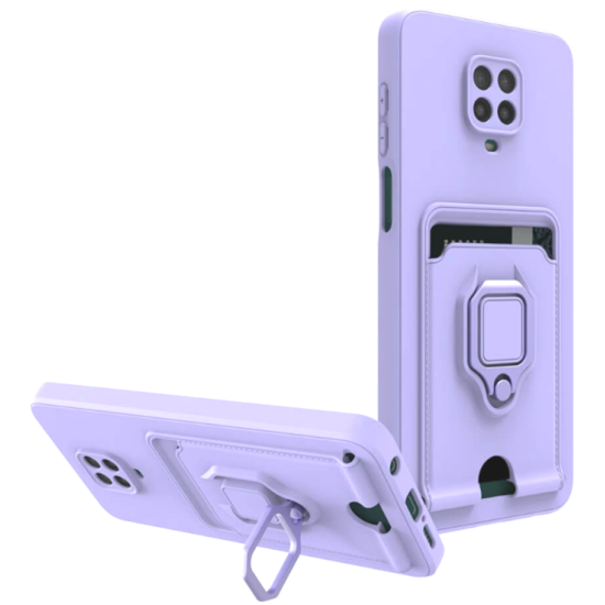 Bodycell Multifunction - Ανθεκτική Θήκη Xiaomi Redmi Note 9S / 9 Pro / 9 Pro Max με Λουράκι Λαιμού / Κάλυμμα Κάμερας / Ring Holder / Υποδοχή Κάρτας - Purple (5206015013577)