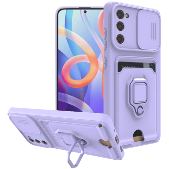 Bodycell Multifunction - Ανθεκτική Θήκη Samsung Galaxy S20 FE με Λουράκι Λαιμού / Κάλυμμα Κάμερας / Ring Holder / Υποδοχή Κάρτας - Purple (5206015013218)