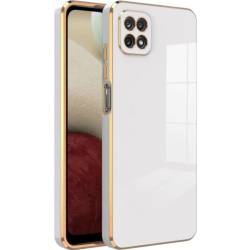 Bodycell Gold Plated - Θήκη Σιλικόνης Samsung Galaxy A22 5G - White (5206015069512)