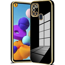 Bodycell Gold Plated - Θήκη Σιλικόνης Samsung Galaxy A21s - Black (5206015069437)