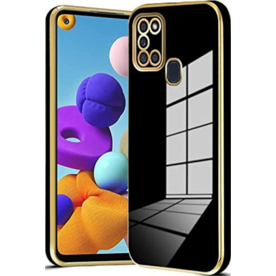 Bodycell Gold Plated - Θήκη Σιλικόνης Samsung Galaxy A21s - Black (5206015069437)