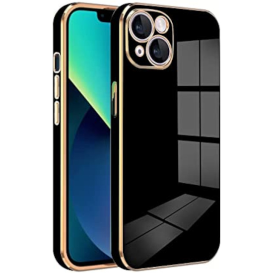 Bodycell Gold Plated - Θήκη Σιλικόνης Apple iPhone 14 Plus - Black (5206015069253)