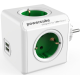 Allocacoc PowerCube Original USB - Πολύπριζο με 4 Υποδοχές Type-F 3680W - 2 x USB-A 10.5W - Kelly Green - 2 Έτη Εγγύηση (1202GN/DEOUPC)