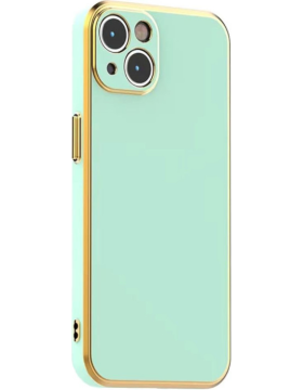 Bodycell Gold Plated - Θήκη Σιλικόνης Apple iPhone 14 - Mint Green (5206015069239)